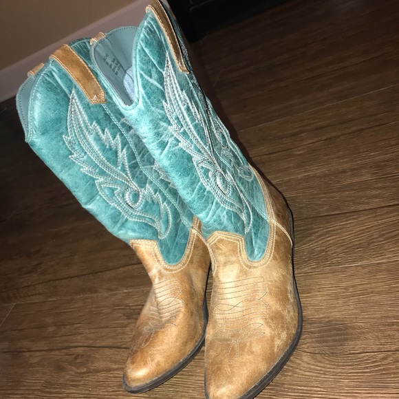 teal cowgirl boots - Picture 1 of 2